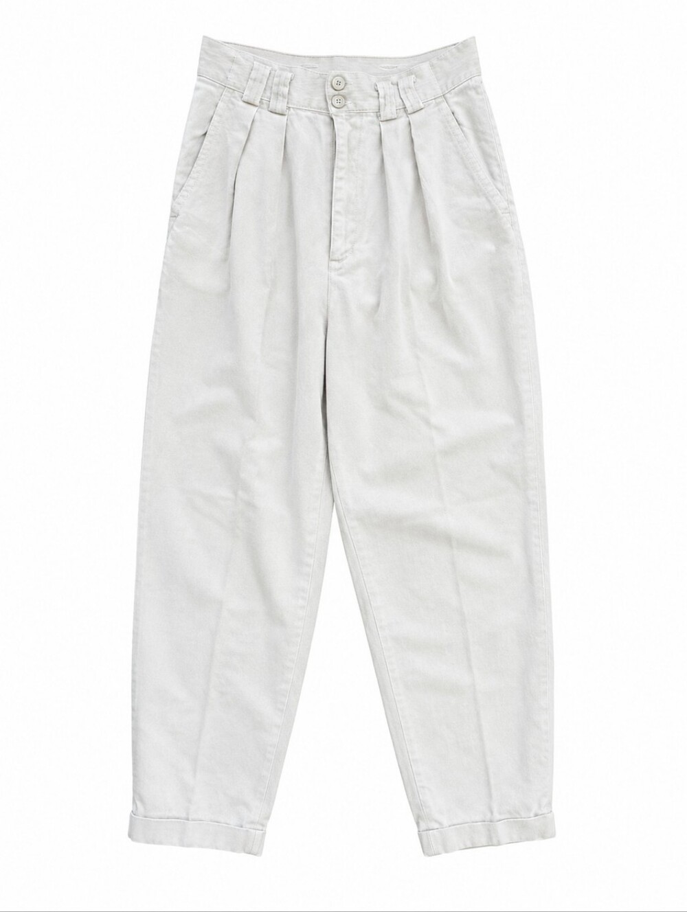 Vintage Off White Corduroy Trouser With Pleats, Size 7, 90s Perfection